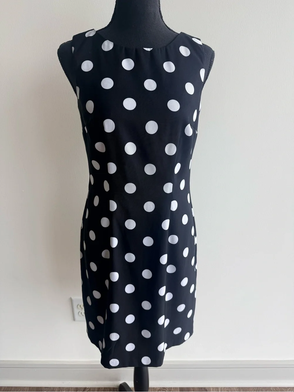 Alyx Black Midi Dress with White Polka Dots